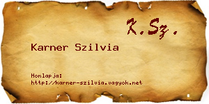 Karner Szilvia névjegykártya